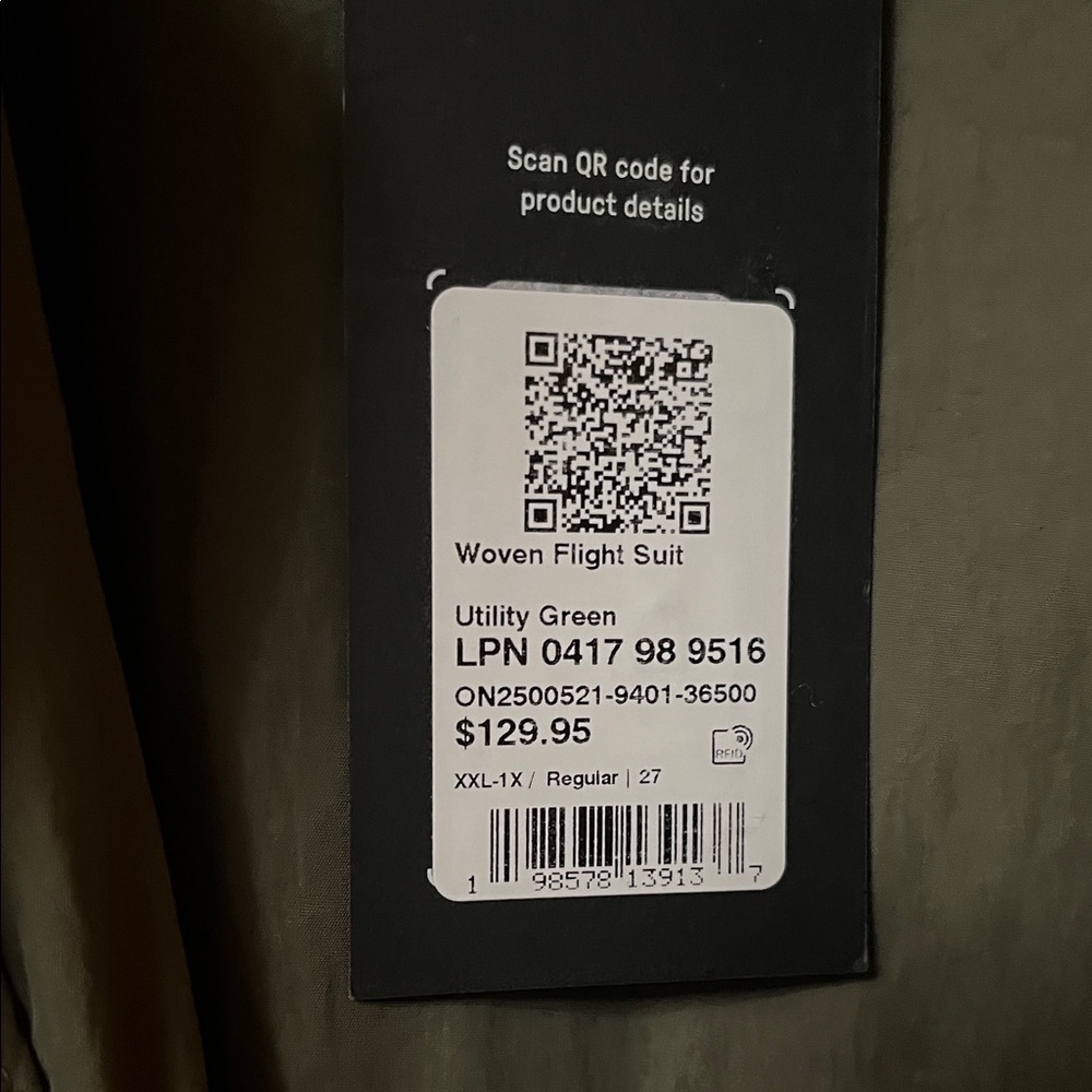 Fabletics Army Green Jumpsuit with Zipper - Picture 2 of 6
